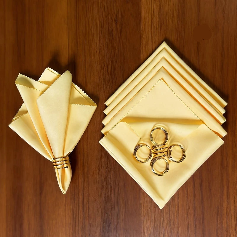 Kit Guardanapos Toscana com Anéis Dourados — composição / escala visual | Mova Decor