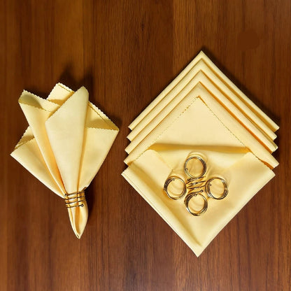 Kit Guardanapos Toscana com Anéis Dourados — composição / escala visual | Mova Decor