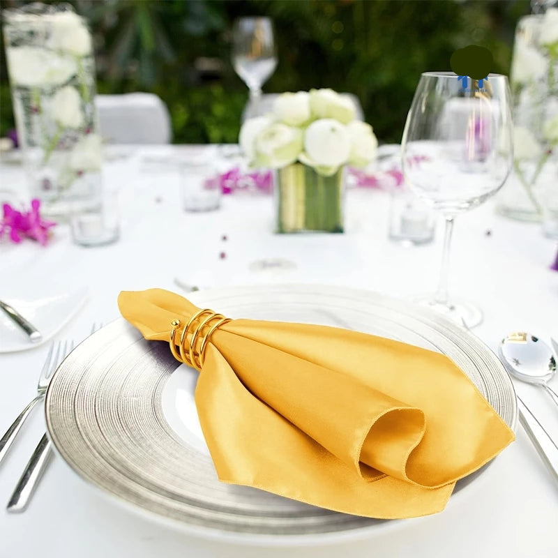 Kit Guardanapos Toscana com Anéis Dourados — detalhe do acabamento | Mova Decor