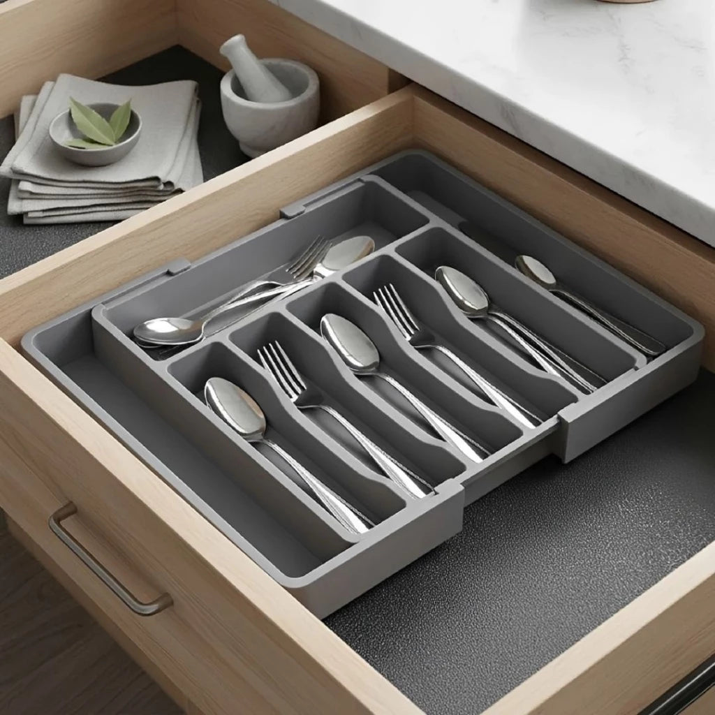 OrgaChef™ – Organizador de Gavetas Extensível para Talheres e Utensílios - Mōva Decor