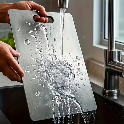 SteelGuard Pro™ – Tábua Antibacteriana em Aço Inox