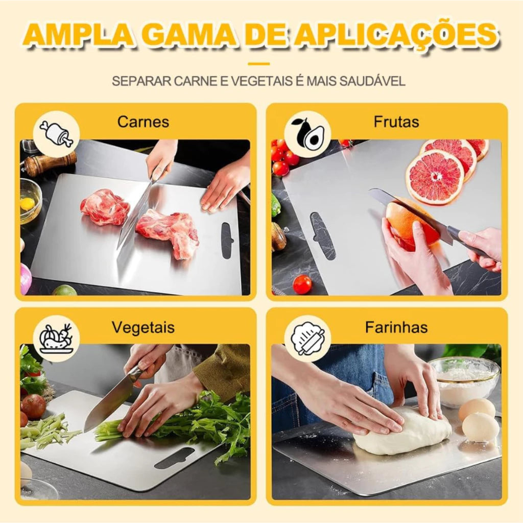 SteelGuard Pro™ – Tábua Antibacteriana em Aço Inox
