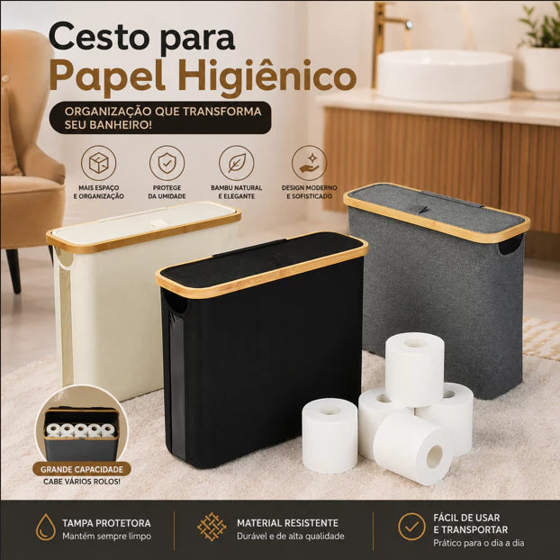 Cesto para Papel Higiênico com Tampa | Mōva Decor
