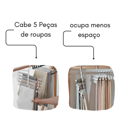 SmartHanger Pro - Cabide de Inox 5 em 1 para Calças