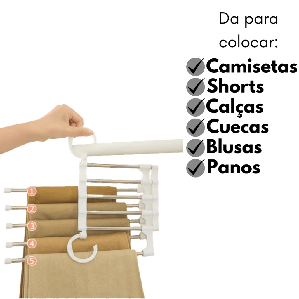SmartHanger Pro - Cabide de Inox 5 em 1 para Calças