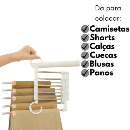 SmartHanger Pro - Cabide de Inox 5 em 1 para Calças