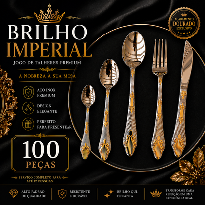 Brilho Imperial™ – Jogo de Talheres Premium | Mōva Decor