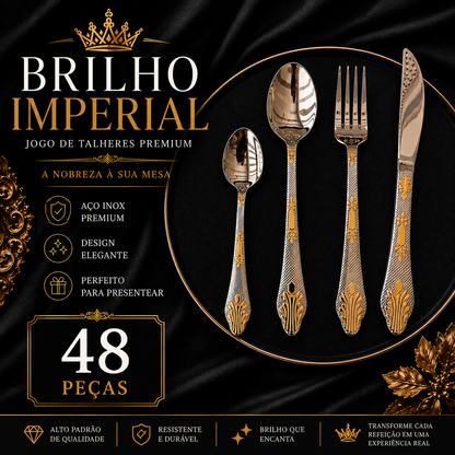 Brilho Imperial™ – Jogo de Talheres Premium | Mōva Decor