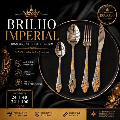 Brilho Imperial™ – Jogo de Talheres Premium | Mōva Decor