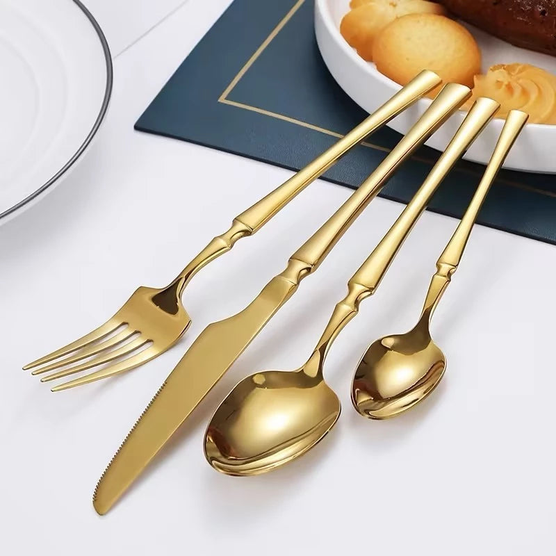 Élégance D’Or – Faqueiro Premium 24 Peças - Mōva Decor