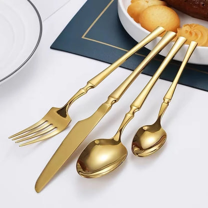 Élégance D’Or – Faqueiro Premium 24 Peças - Mōva Decor