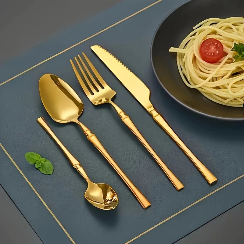 Élégance D’Or – Faqueiro Premium 24 Peças - Mōva Decor