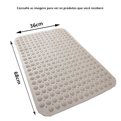 AquaZen™ – Tapete Antiderrapante Massageador para Box com Ventosas Premium