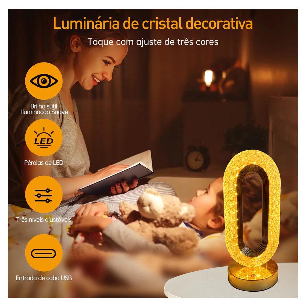 Dimensões da luminária de cristal decorativa Mōva