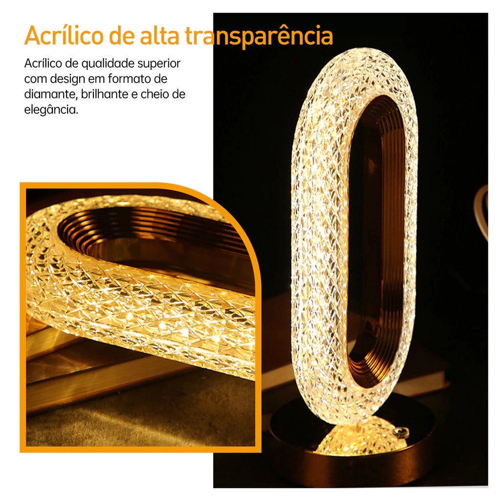 Luminária de cristal Mōva com iluminação suave