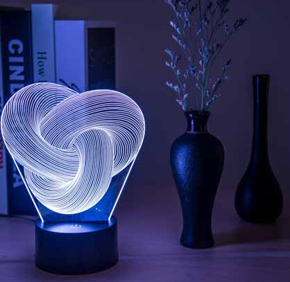 Luminária de toque 3D Mōva em destaque