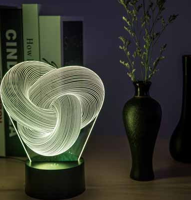 Luminária decorativa 3D Mōva em outro ângulo
