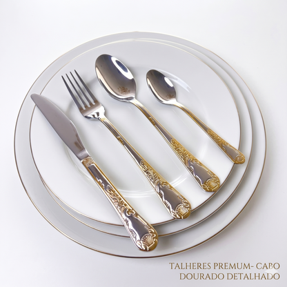 Monaco Classic – Faqueiro Premium 24 Peças - Mōva Decor