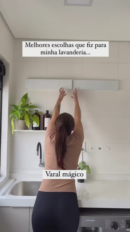 Varal Retrátil Dobrável de Parede MagicLine – Compacto e Inteligente - Mōva Decor