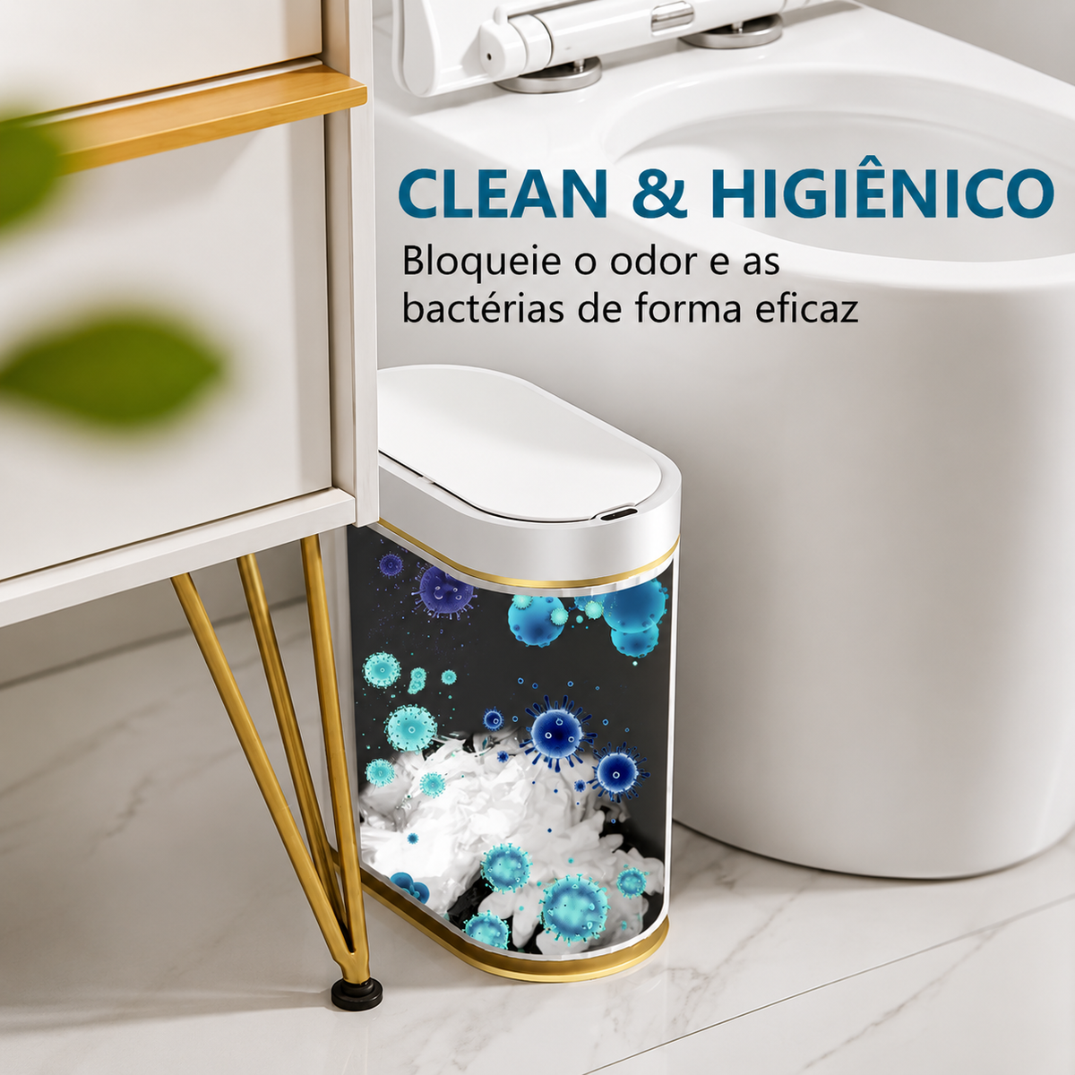 Prime Lixeira Inteligente com Sensor — sensor infravermelho de abertura automática