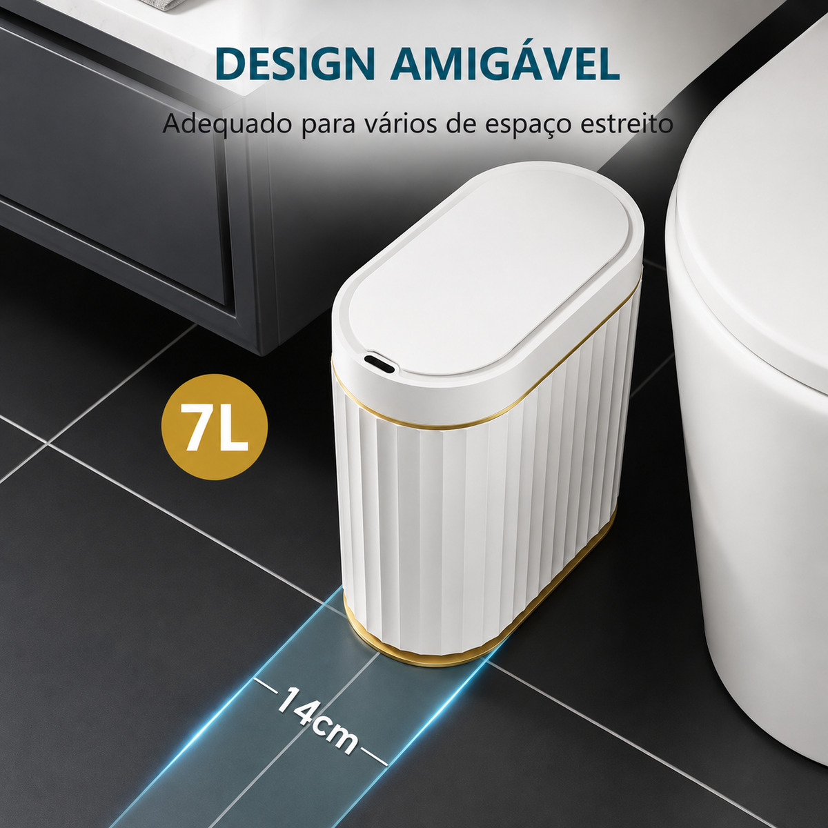 Prime Lixeira Inteligente com Sensor — capacidade de 5 e 7 litros