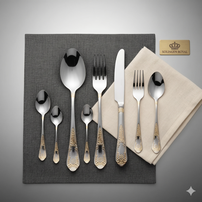 Royale D’Or 24K™ – Faqueiro de Luxo 84 Peças com Maleta Premium