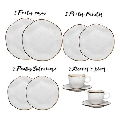 Aparelho de Jantar e Chá Porcelana Ryo Maresia Oxford | Mōva Decor