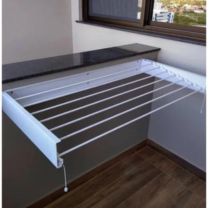 Varal Retrátil Dobrável de Parede MagicLine – Compacto e Inteligente - Mōva Decor