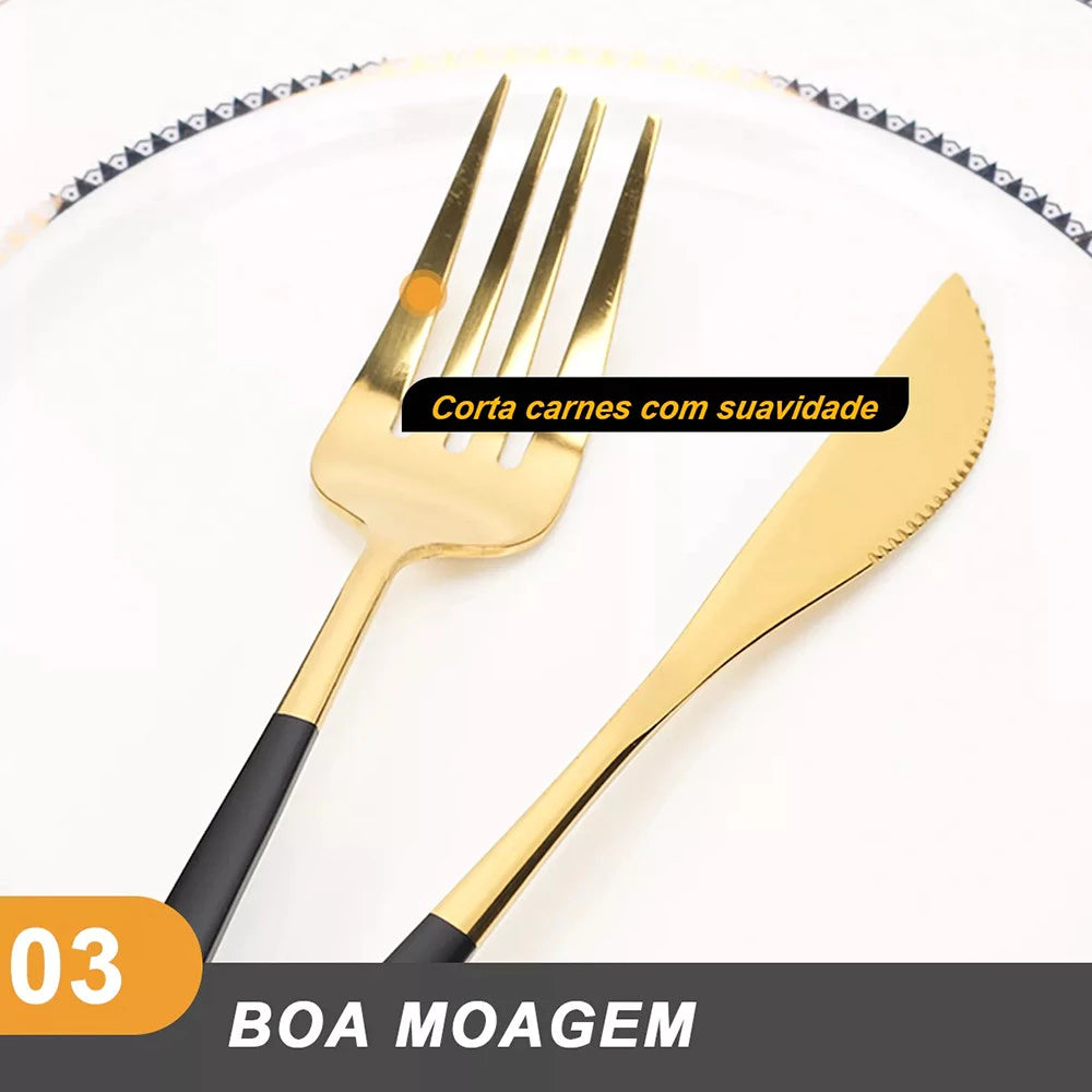 Monarch Black & Gold™ – Kit 24 Peças - Mōva Decor