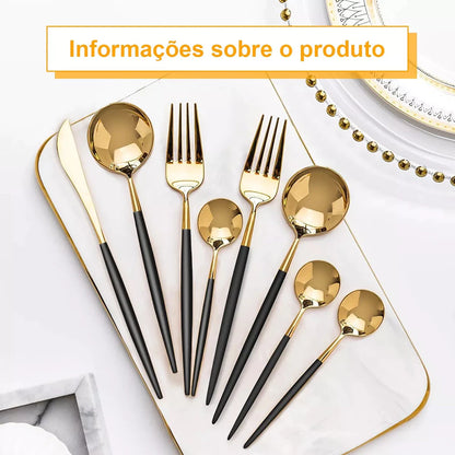 Monarch Black & Gold™ – Kit 24 Peças - Mōva Decor