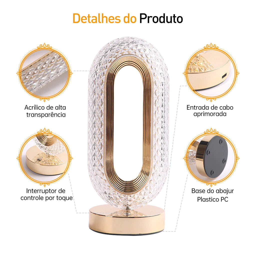 Luminária de Cristal Decorativa - Mōva Decor