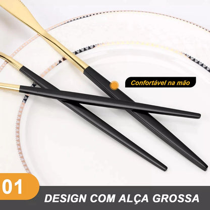 Monarch Black & Gold™ – Kit 24 Peças - Mōva Decor