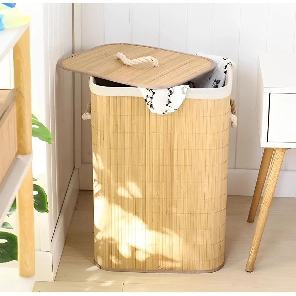 Cesto Bambu Dobravel Organizador 60 Litros | Mōva Decor