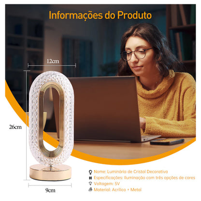 Luminária de Cristal Decorativa - Mōva Decor