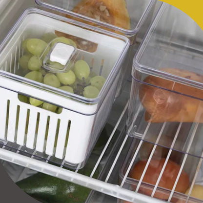 FreshBox Trio — Kit Organizador de Geladeira com Cesto