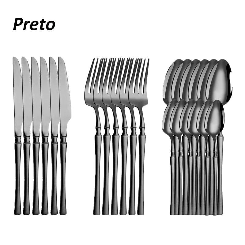 Élégance D’Or – Faqueiro Premium 24 Peças - Mōva Decor