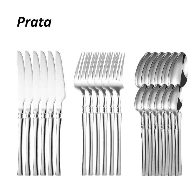 Élégance D’Or – Faqueiro Premium 24 Peças - Mōva Decor