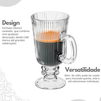 Conjunto Cannelé d'Or™ — Canecas Irish Canelado 220ml | Filete Dourado
