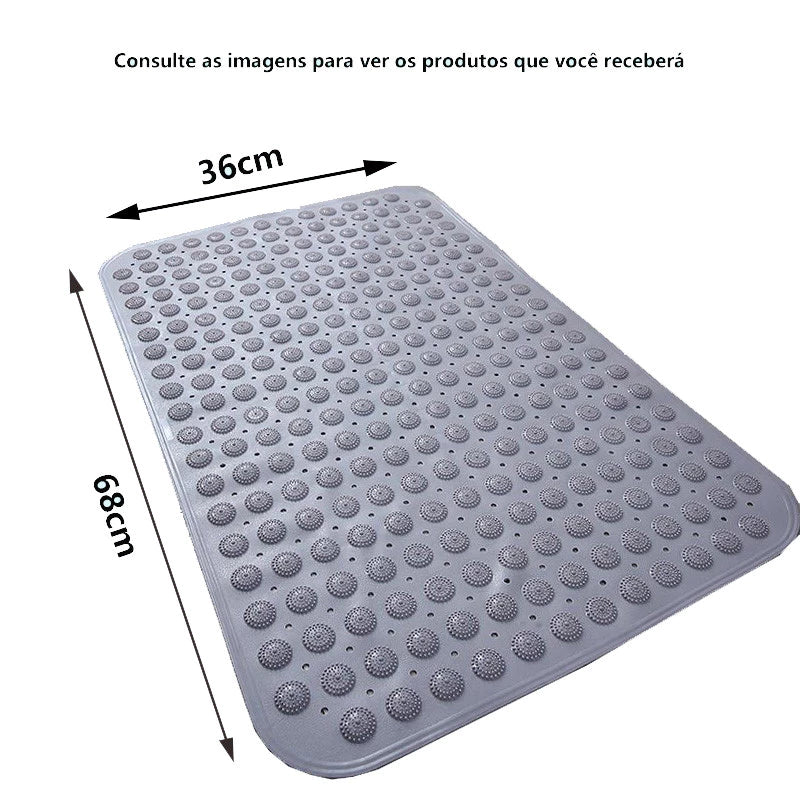 AquaZen™ – Tapete Antiderrapante Massageador para Box com Ventosas Premium