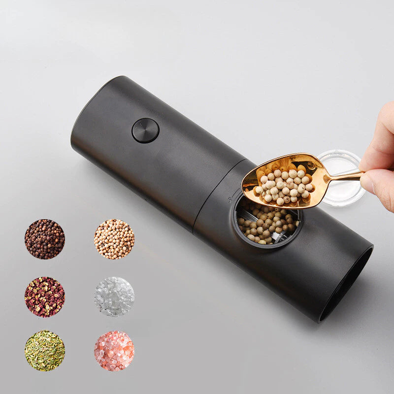 ChefGrind™ – Moedor Elétrico de Sal e Pimenta com Ajuste de Moagem - Mōva Decor