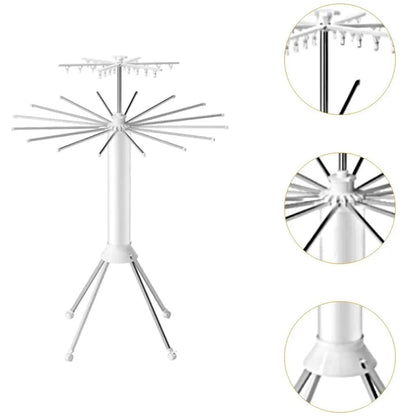 SpinDry Flex™ – Varal Dobrável Giratório de Chão com 16 Hastes em Aço Inox - Mōva Decor