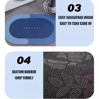 AquaDry Comfort™ - Tapete Banheiro Antiderrapante Absorvente de Secagem Rápida