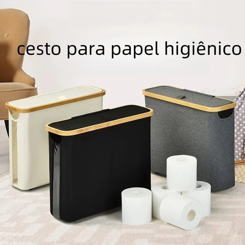 Cesto para Papel Higiênico com Tampa | Mōva Decor