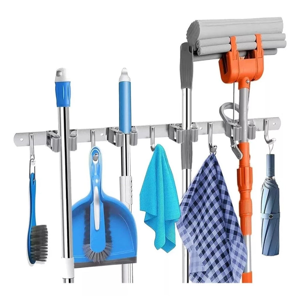 Organix Pro™ – Suporte de Parede Inox para Vassouras e Utensílios — referência de uso no ambiente | Mova Decor