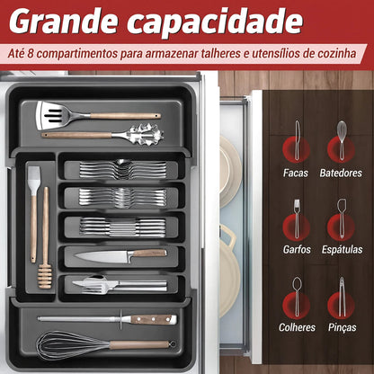 OrgaChef™ – Organizador de Gavetas Extensível para Talheres e Utensílios - Mōva Decor