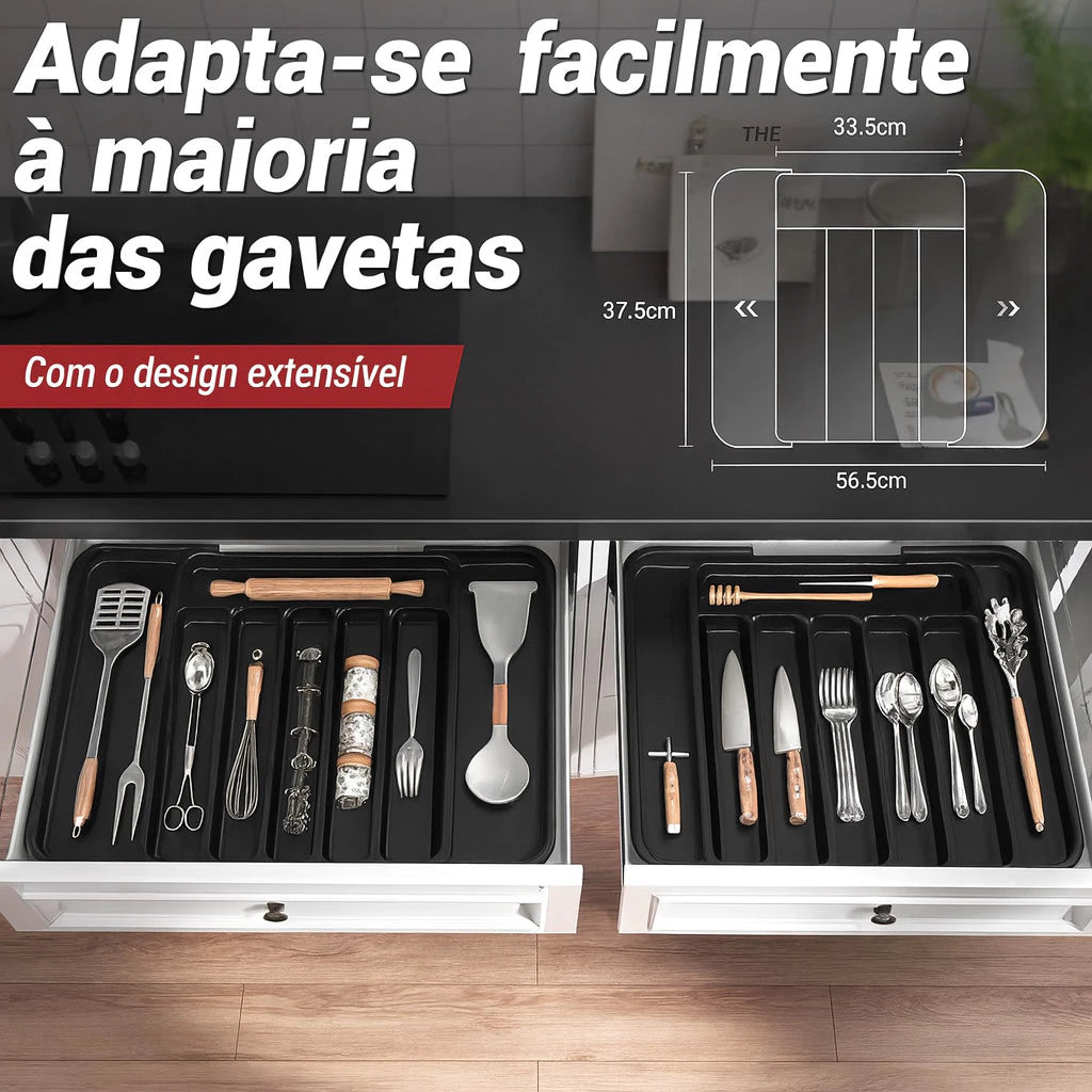OrgaChef™ – Organizador de Gavetas Extensível para Talheres e Utensílios - Mōva Decor
