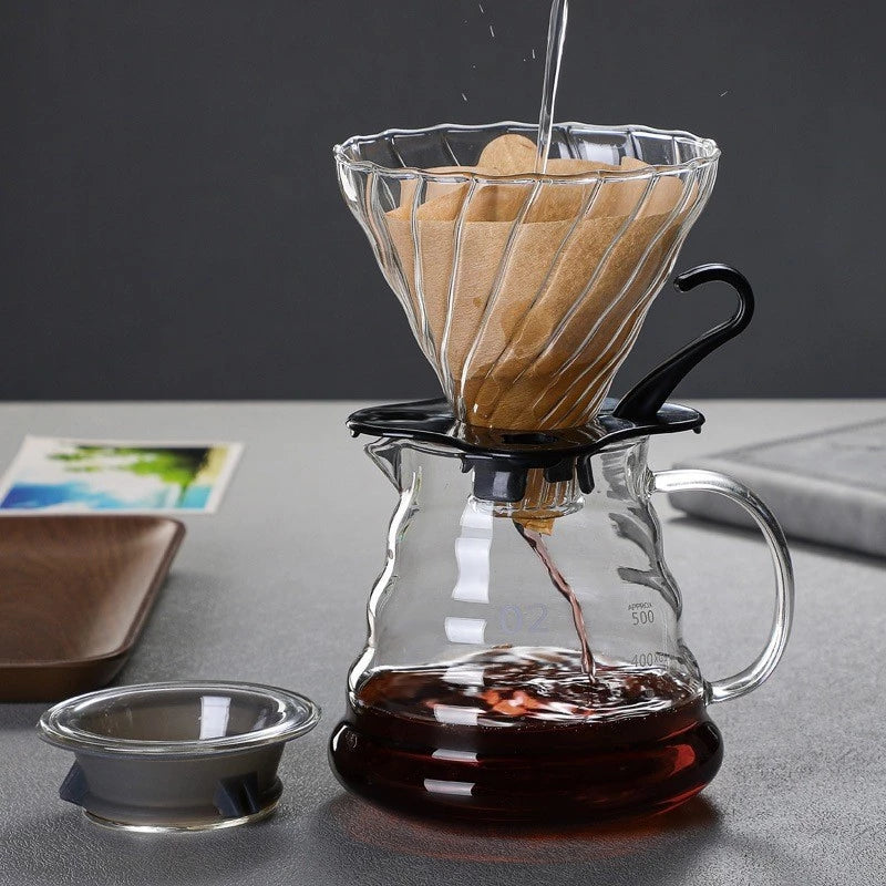 BrewGlass™ – Cafeteira de Vidro Borossilicato com Filtro 600ml