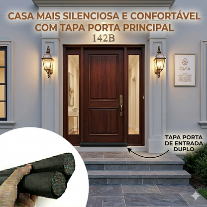 VedaTudo™ – Rolinho Duplo Ajustável para Porta (Anti Vento, Poeira e Insetos)