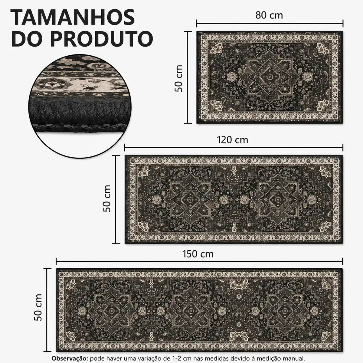 Jogo de Tapetes de Cozinha Boho Mōva — 3 Peças