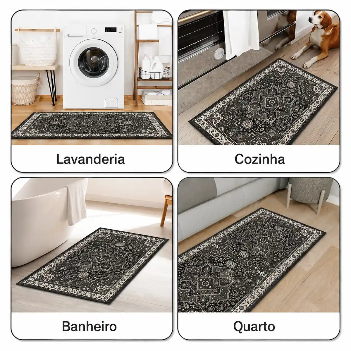 Jogo de Tapetes de Cozinha Boho Mōva — 3 Peças